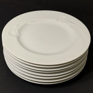 Set 8 Mikasa Classic Flair White Embossed Calla Lilies Salad Plates 8"